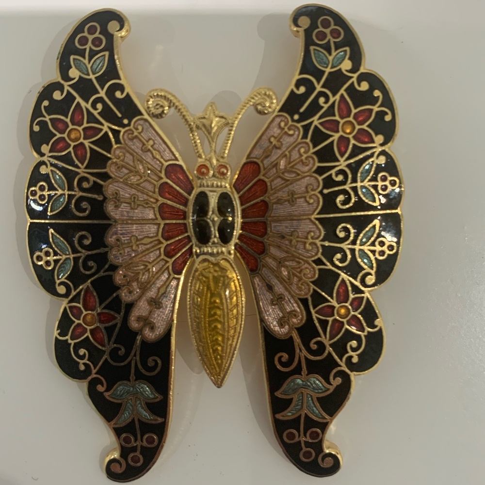 Vintage Enamel Butterfly Pin